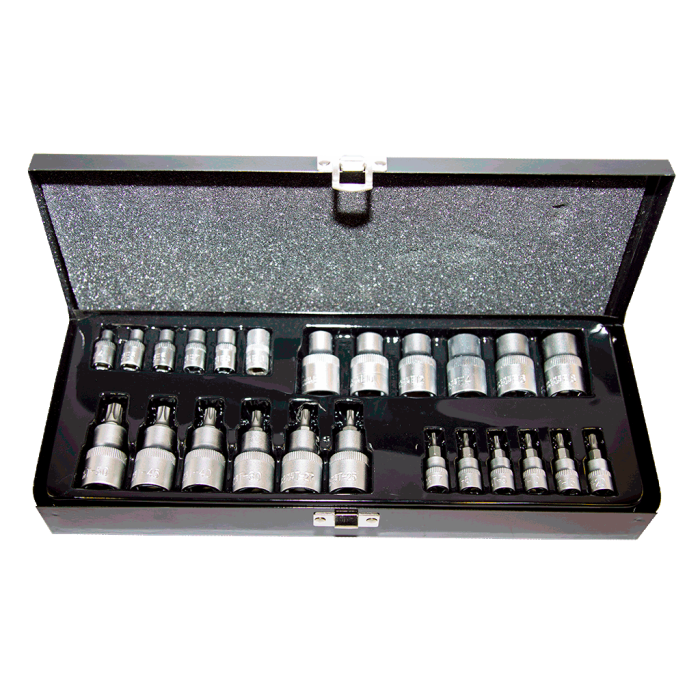 NTTools 25Prç. 1/4inçve1/2inçCR-V Torx ve E Tipi Torx Lokma Seti | CR-V Lokmalar | Hırda Market