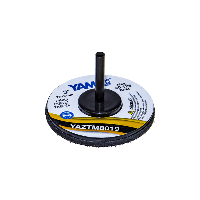 YamaPads 3inç 75x3 mm. Pimli Cırtlı Taban | Pads Zımp. Taban ve Polisaj Süng. | Hırda Market