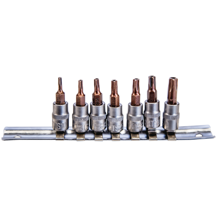 NTTools 7 Parça 1/4inç CR-V Star Delikli Torx Lokma Seti | CR-V Lokmalar | Hırda Market